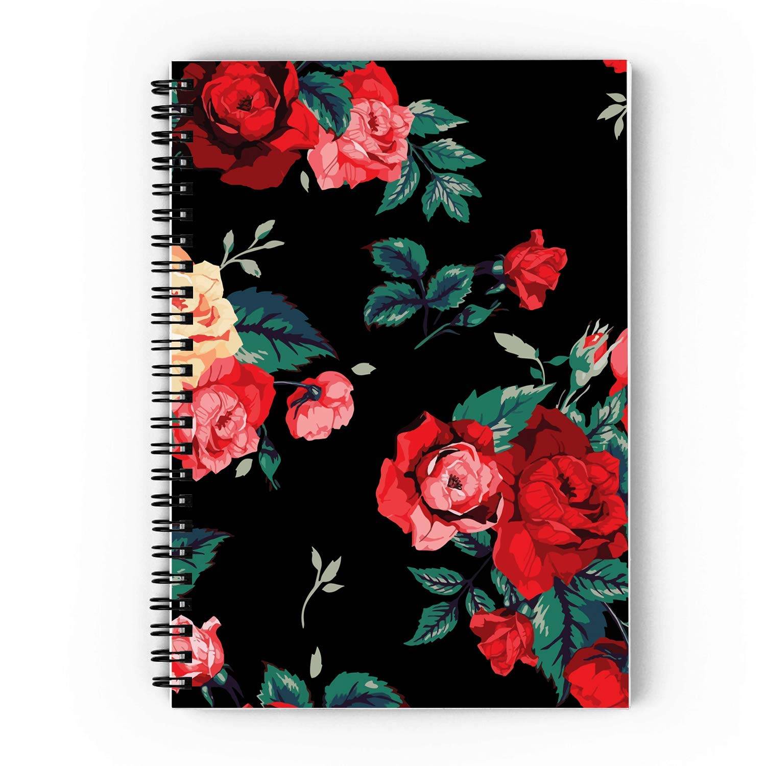 rose floral spiral notebook