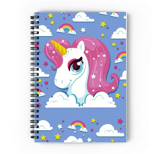 Blue Unicorn Spiral Notebook