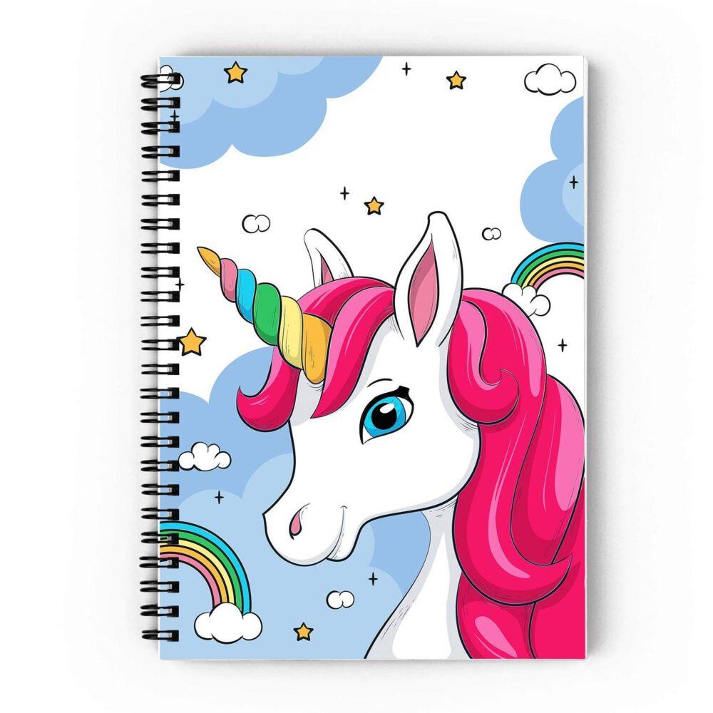 White Unicorn Spiral Notebook